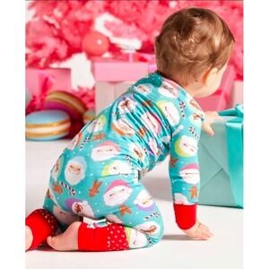 Posh Peanut Glitterville Studios Kids Christmas Santa Gingerbread Pajamas 2T